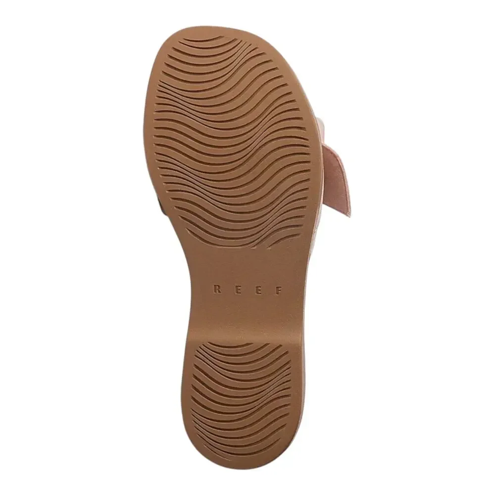 Reef Women's Sunny Emma Leather Buckle Slide Sandals Cameo Rose Size 8